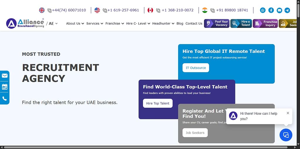 alliance recruitment agency uae