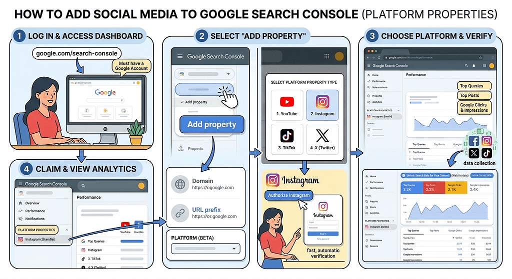 how to add social media to google search console