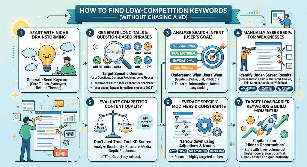 how to find low competition keywords