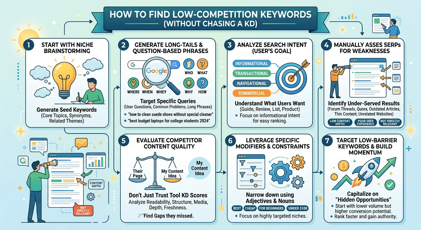 how to find low competition keywords