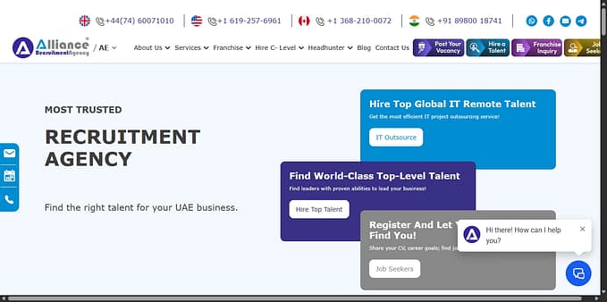 alliance recruitment agency uae